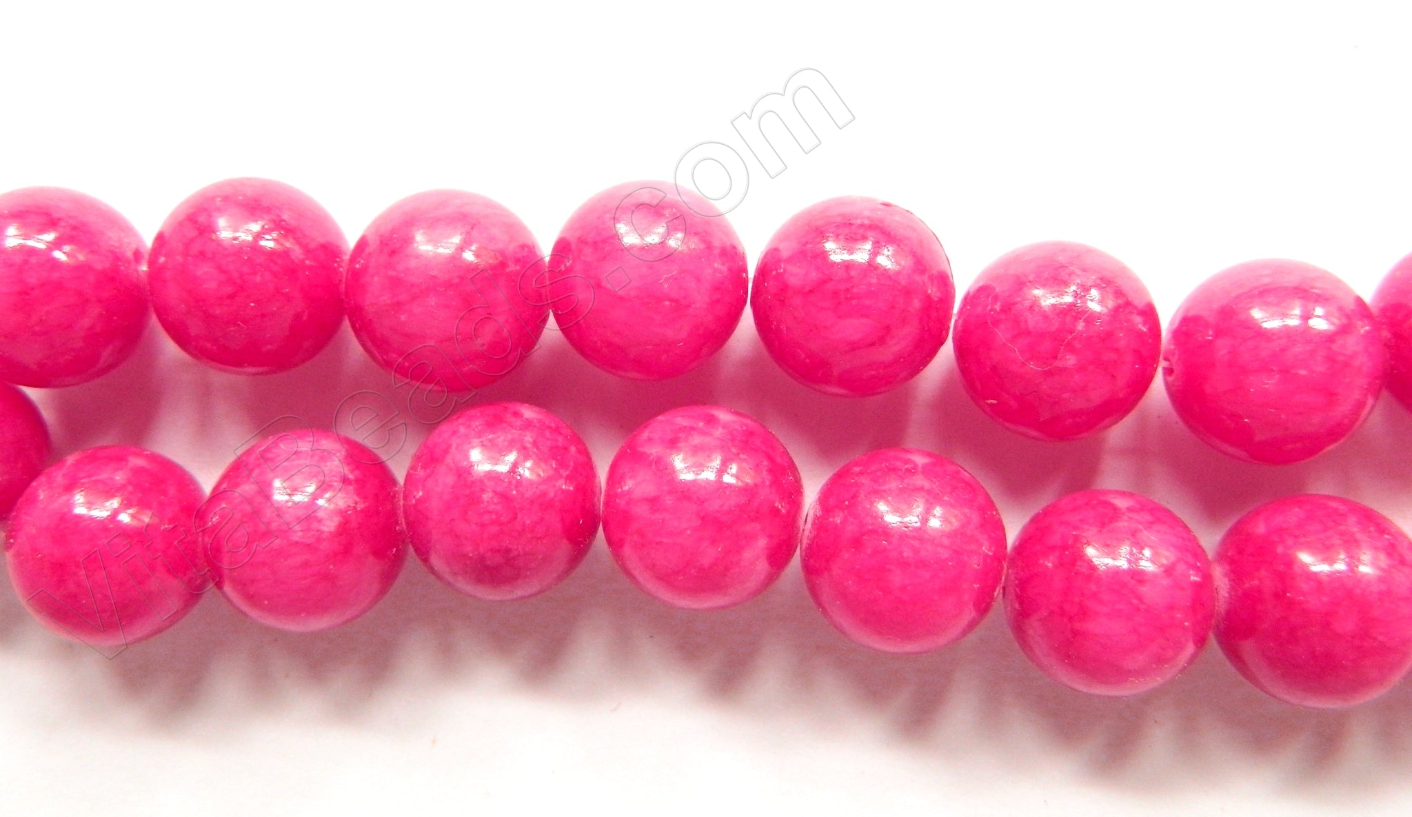 Cherry Candy Jade -  Big Smooth Round Beads  16"