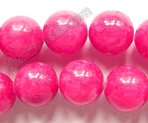 Cherry Candy Jade -  Big Smooth Round Beads  16"
