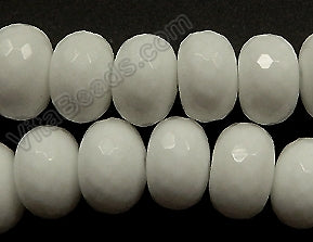 White Quartz  -  Big Faceted Rondels  16"