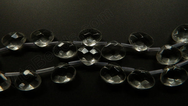 Clear Crystal - 15x12mm Faceted Flat Briolette 6"