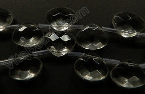 Clear Crystal - 15x12mm Faceted Flat Briolette 6"