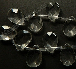 Clear Crystal - 13x18mm Faceted Flat Briolette 6"