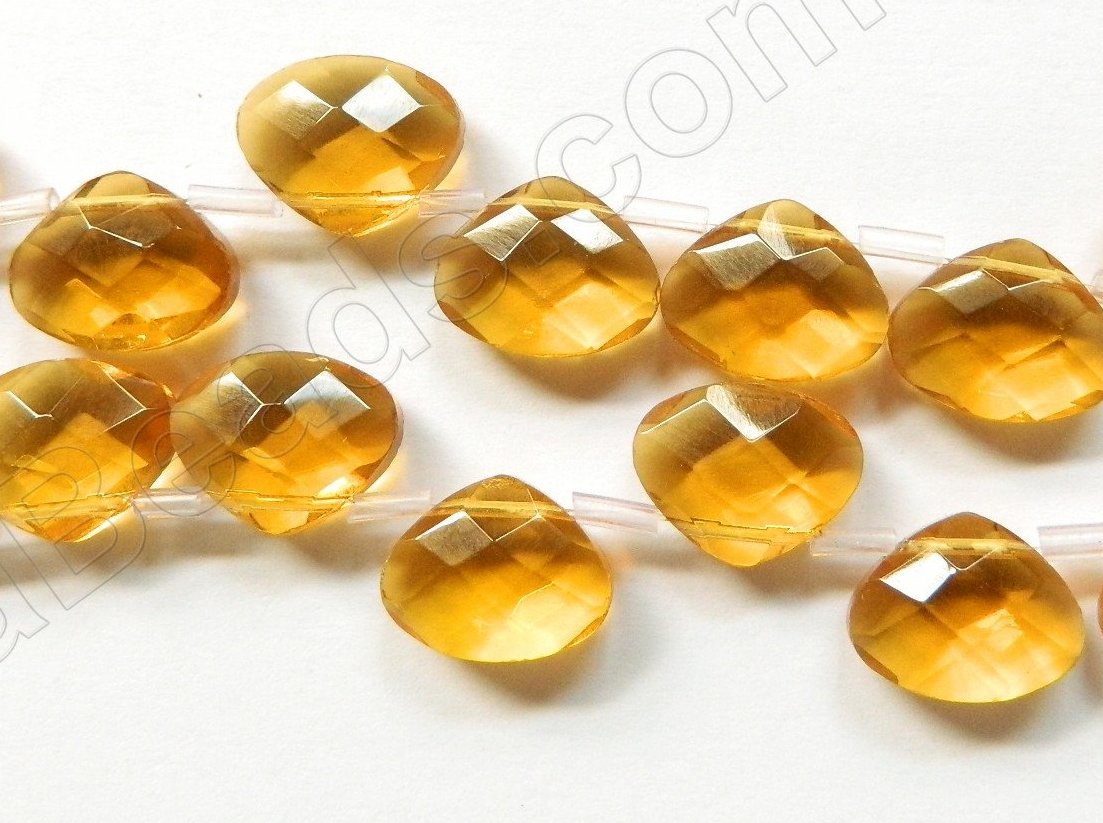 Light Amber Crystal - Faceted Flat Briolette 6"