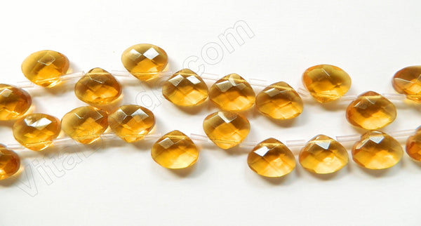 Light Amber Crystal - Faceted Flat Briolette 6"