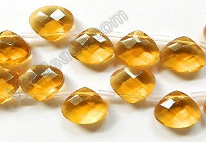 Light Amber Crystal - Faceted Flat Briolette 6"