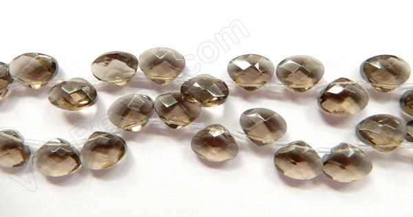 Smoky Crystal - Faceted Flat Briolette 6"