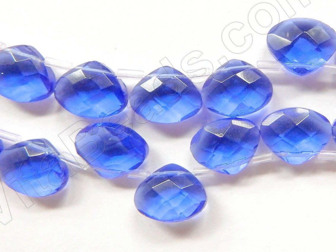 Royal Blue Crystal - Faceted Flat Briolette 6"