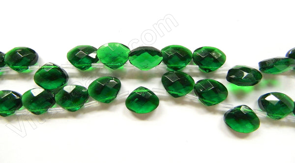 Dark Green Crystal - Faceted Flat Briolette 6"