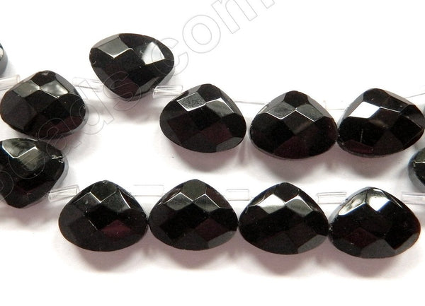 Black Crystal - Faceted Flat Briolette 6"