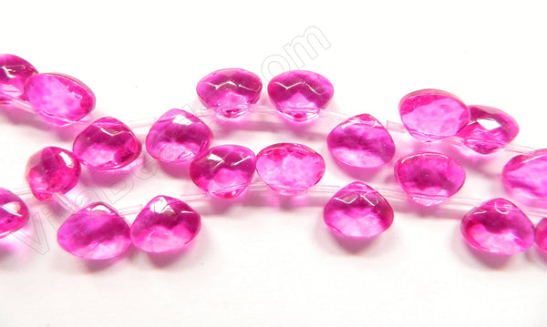 Fuchsia Crystal - Faceted Flat Briolette 6"