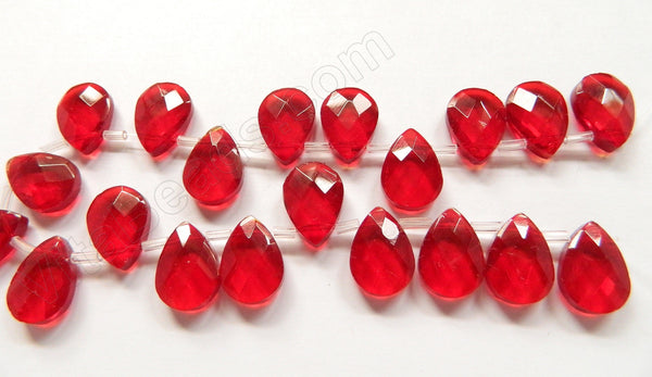 Big Red Crystal - 13x18mm Faceted Flat Briolette 6"