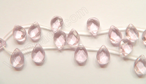 Pink Crystal - 13x18mm Faceted Flat Briolette 16"