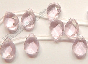 Pink Crystal - 13x18mm Faceted Flat Briolette 16"