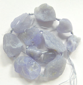Blue Chalcedony Natural  -  Graduated Rough Nuggets  16"