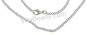 Platinum Plated Brass Oval Chain Necklace with Lobster Clasps  18"