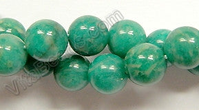 Russia Amazonite AAA  -  Smooth Round Beads  16"