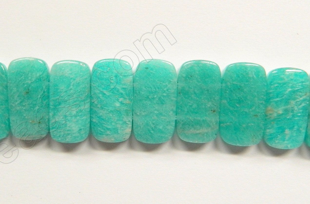 Russia Amazonite Light AA  -  20x10mm Double Drilled Rectangles  16"