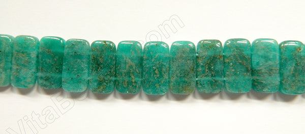 Russia Amazonite Dark A  -  20x10mm Double Drilled Rectangles  16"