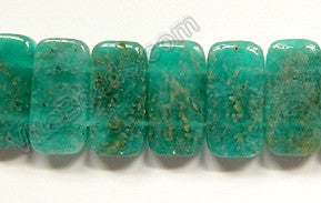 Russia Amazonite Dark A  -  20x10mm Double Drilled Rectangles  16"