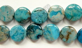 Blue Brazilian Agate  -  Puff Coins  16"