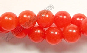 Orange Red Jade  -  Smooth Round  15"