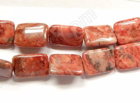 Red Brazilian Agate  -  Puff Rectangles  16"