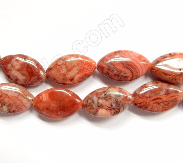 Red Brazilian Agate  -  Puff Oval Horse Eye 16"