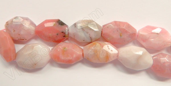 Pink Opal AA  -  Irregular Faceted Flats  16"