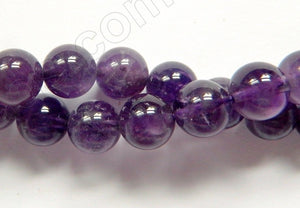 Amethyst AB -  Smooth Round Beads 16"