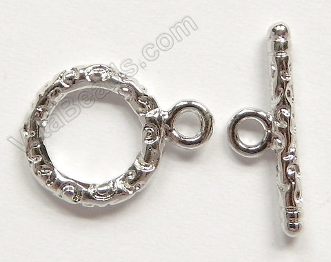 Rhodium Plated Copper Toggle Clasp