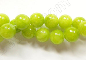 Olive Green Mashan Jade  -  Smooth Round  16"