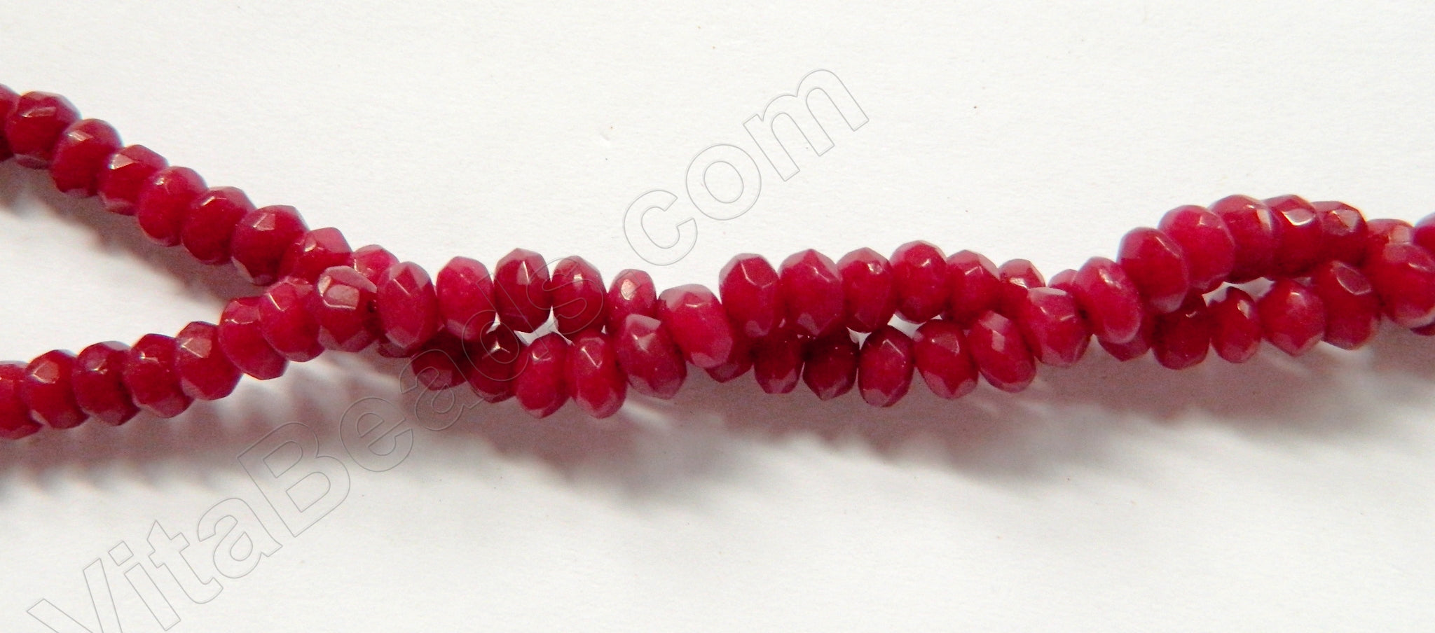 Dark Red Jade  -  small Faceted Rondels  15"