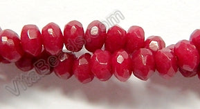 Dark Red Jade  -  small Faceted Rondels  15"