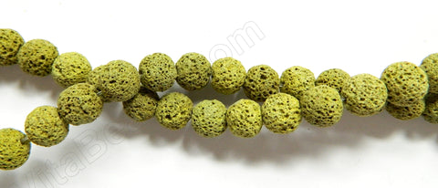 Olive Lava Stone Natural No Wax  -  Smooth Round  16"    10 mm