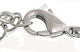 Platinum Plated Oval Trigger Clasp with Chain