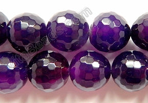 Purple Sardonix Agate Dark  -  Faceted Round  16"