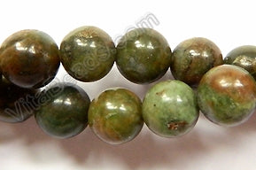 Brazilian Green Opal AA  -  Smooth Round Beads 16"