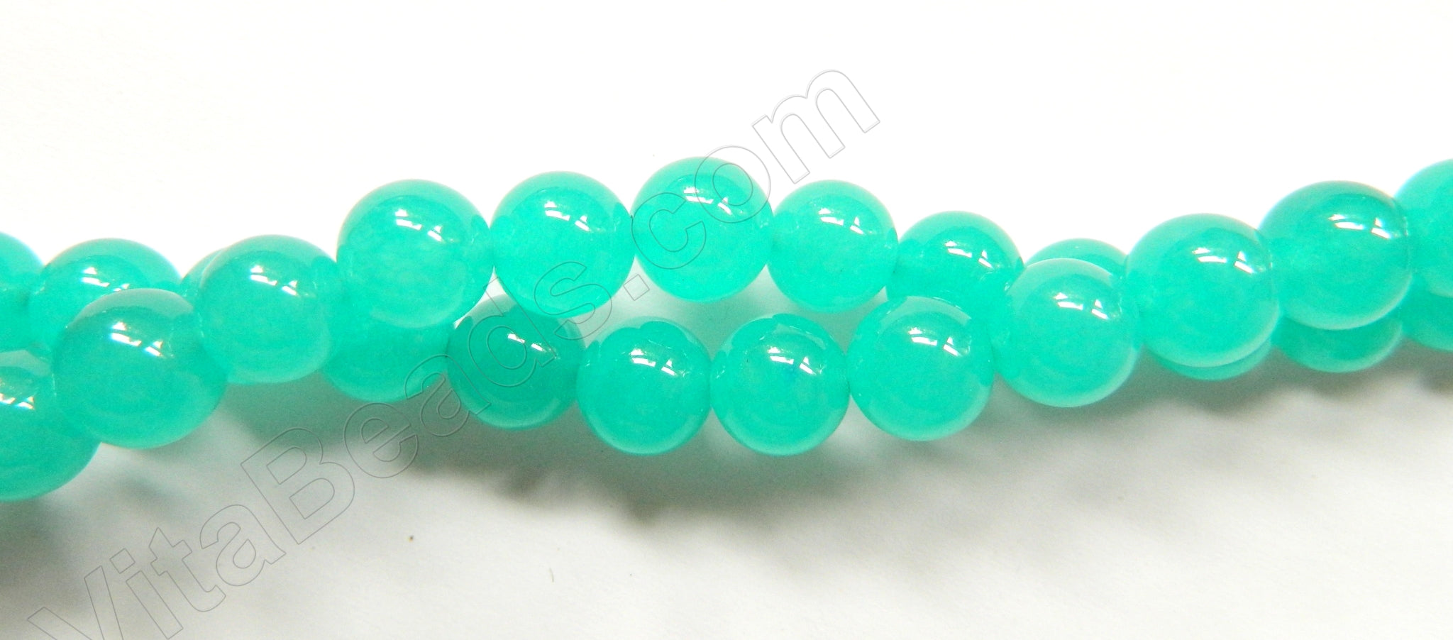 Turquoise Blue Jade  -  Smooth Round  16"    10 mm