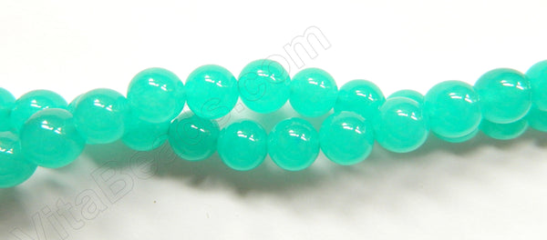 Turquoise Blue Jade  -  Smooth Round  16"    10 mm