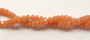 Red Aventurine   -  Faceted Rondel  16"    Dark:  8 mm