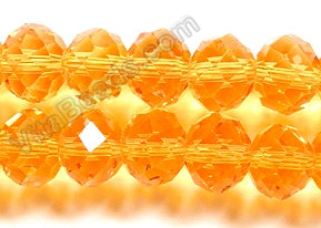 Orange Yellow Crystal  -  Faceted Rondel  12"