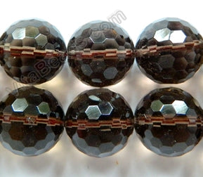 Smoky Quartz Natural AAA - Faceted Round  15"