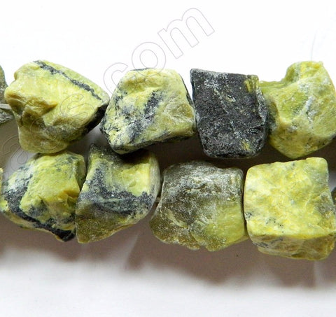 Yellow Turquoise  -  Rough Nuggets  16"
