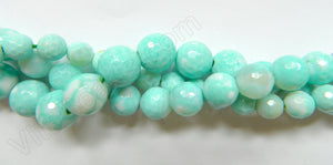 Blue Magic Amazonite AA  -  Faceted Round Beads 16"