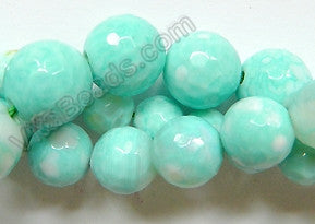 Blue Magic Amazonite AA  -  Faceted Round Beads 16"