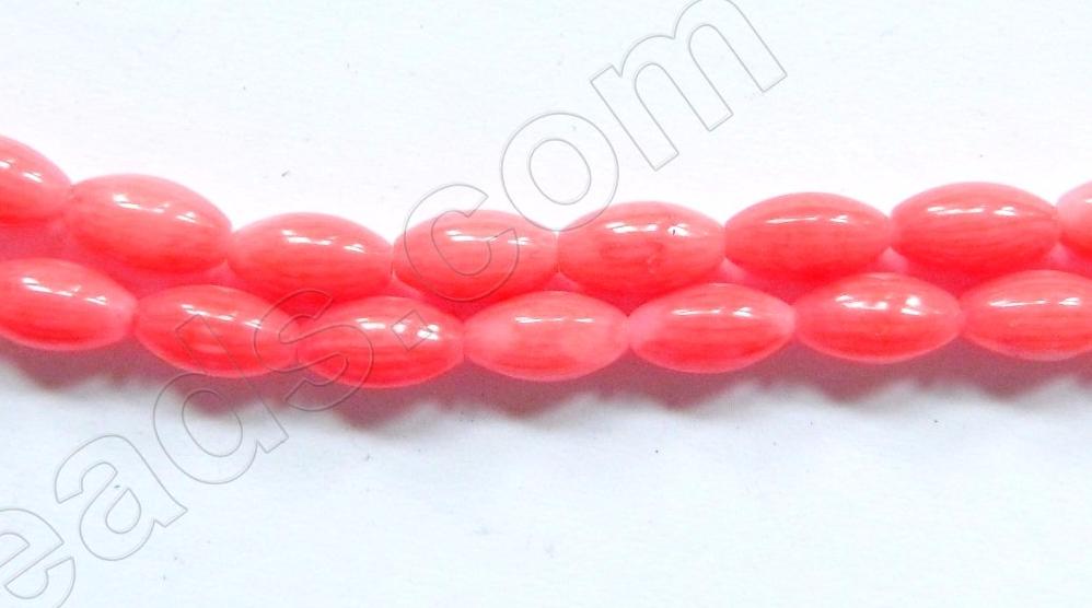 Dark Peach Bamboo Coral  -  Smooth Long Rice 16"