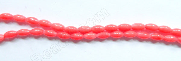 Dark Peach Bamboo Coral  -  Smooth Long Rice 16"