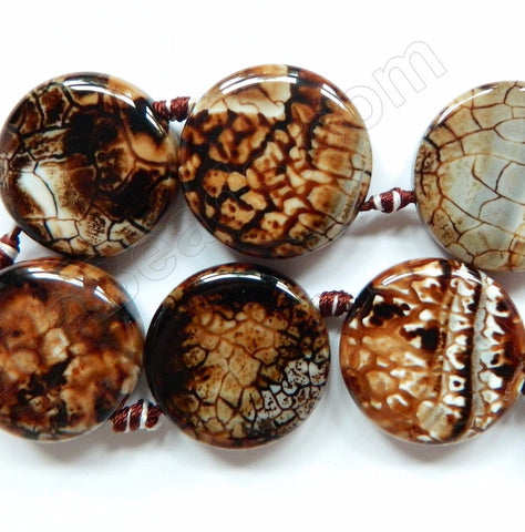 Natural Stone Coffee White Fire Agate Round Beads For - Temu