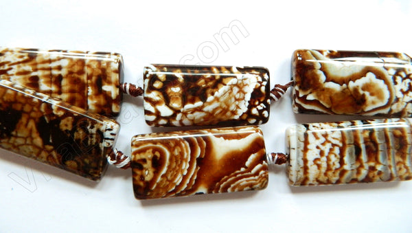 Coffee Fire Agate  -  Big Puff Rectangles  16"