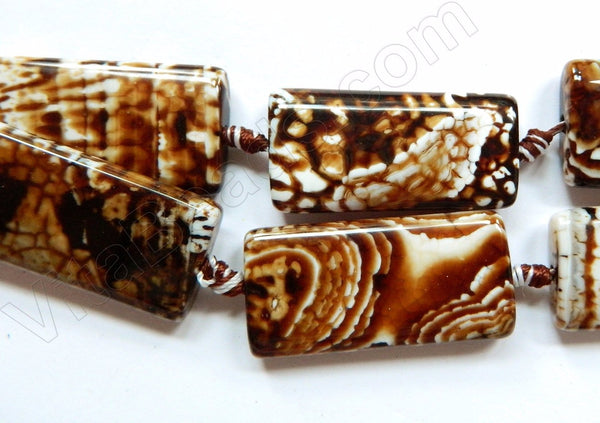 Coffee Fire Agate  -  Big Puff Rectangles  16"